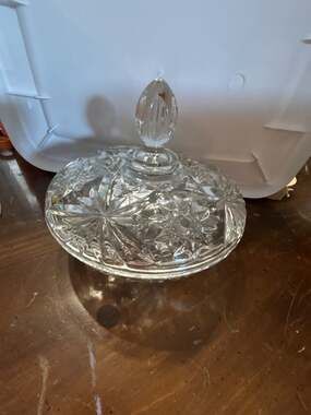 Vintage Anchor Hocking Early American Prescut (EAPG) Star of David Covered Candy